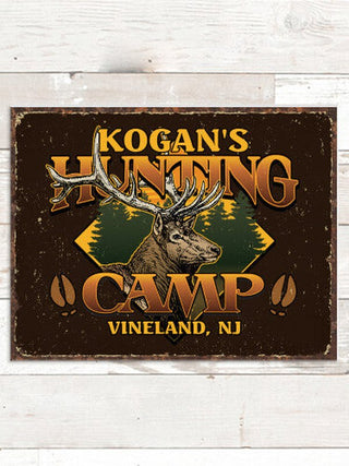 Elk Hunting Camp : Tin Signs