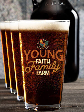 Faith Family Farm : Growler Pint Glass Gift Sets - Color Printed