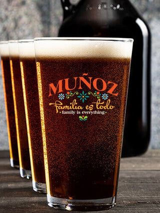 Familia es Todo : Growler Pint Glass Gift Sets - Color Printed