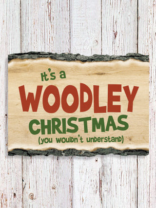 Family Christmas Thing : Faux Sliced Log Plaque