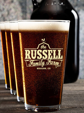 Family Farm : Growler Pint Glass Gift Sets - Color Printed
