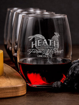 Farm Market : Cheese Board Wine Glass Gift Sets - Engraved
