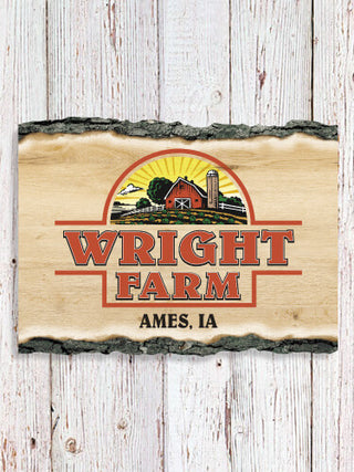 Farm : Faux Sliced Log Plaque
