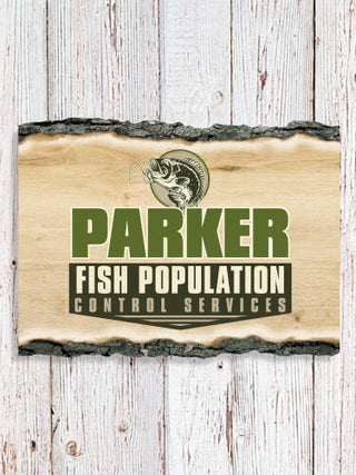 Fish Services : Faux Sliced Log Plaque