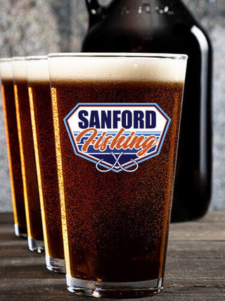 Fishing : Growler Pint Glass Gift Sets - Color Printed