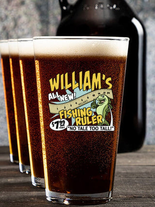 Fishing Ruler : Growler Pint Glass Gift Sets - Color Printed
