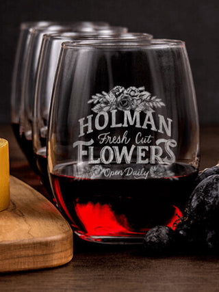 Fresh Cut Flowers : Cheese Board Wine Glass Gift Sets - Engraved