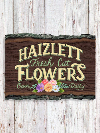 Fresh Cut Flowers : Faux Sliced Log Plaque