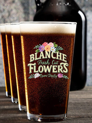 Fresh Cut Flowers : Growler Pint Glass Gift Sets - Color Printed