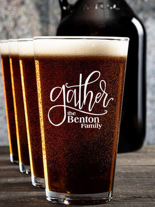 Gather : Growler Pint Glass Gift Sets - Color Printed