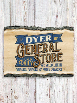 General Store : Faux Sliced Log Plaque