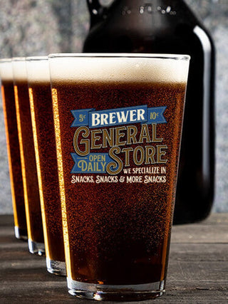 General Store : Growler Pint Glass Gift Sets - Color Printed