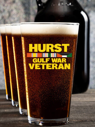 Gulf War Veteran : Growler Pint Glass Gift Sets - Color Printed