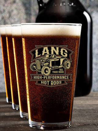 High-Performance Hot Rods : Growler Pint Glass Gift Sets - Color Printed