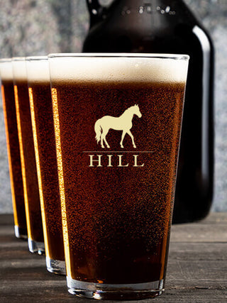 Horse : Growler Pint Glass Gift Sets - Color Printed