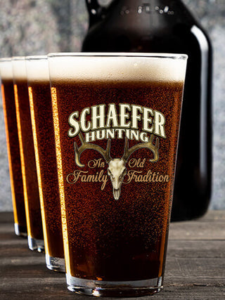 Hunting Family Tradition : Growler Pint Glass Gift Sets - Color Printed