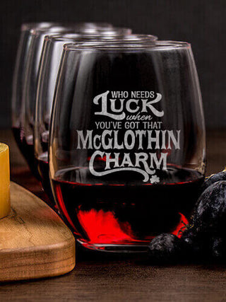 Irish Charm : Cheese Board Wine Glass Gift Sets - Engraved