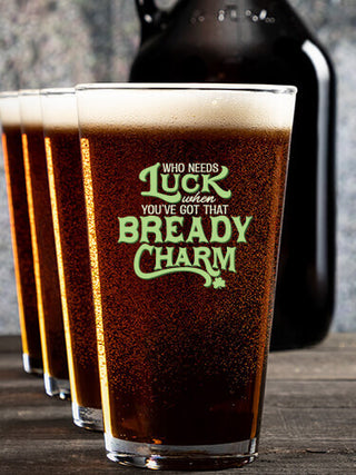 Irish Charm : Growler Pint Glass Gift Sets - Color Printed