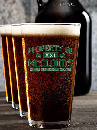 Irish Drinking Team : Growler Pint Glass Gift Sets - Color Printed