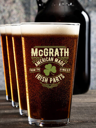 Irish Parts : Growler Pint Glass Gift Sets - Color Printed
