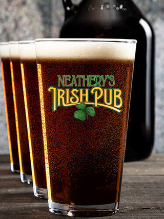 Irish Pub : Growler Pint Glass Gift Sets - Color Printed