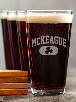 Irish Varsity : 4 Pint Glasses - Engraved 4 Coasters Gift Set