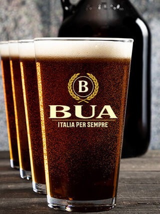 Italian Monogram : Growler Pint Glass Gift Sets - Color Printed