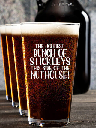 Jolliest Bunch : Growler Pint Glass Gift Sets - Color Printed