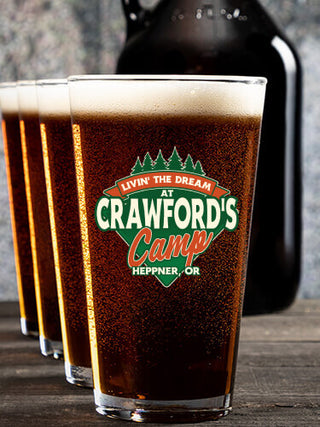 Livin' The Dream Camp : Growler Pint Glass Gift Sets - Color Printed