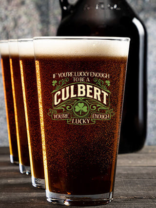 Lucky Enough : Growler Pint Glass Gift Sets - Color Printed