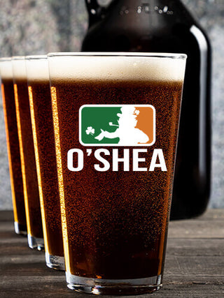 Major League Irish : Growler Pint Glass Gift Sets - Color Printed