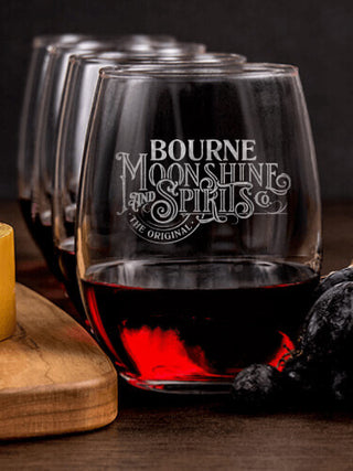 Moonshine and Spirits : Cheese Board Wine Glass Gift Sets - Engraved