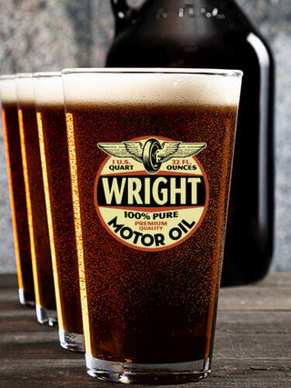 Motor Oil : Growler Pint Glass Gift Sets - Color Printed