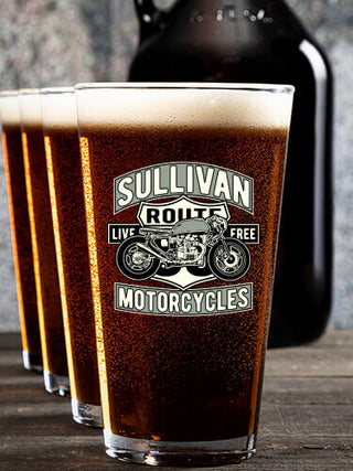 Motorcycles : Growler Pint Glass Gift Sets - Color Printed
