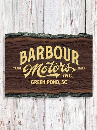 Motors : Faux Sliced Log Plaque