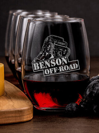 Off-Road : Cheese Board Wine Glass Gift Sets - Engraved