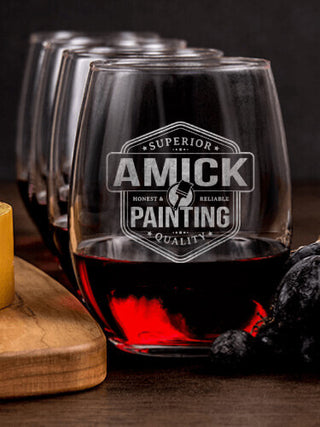 Painting : Cheese Board Wine Glass Gift Sets - Engraved