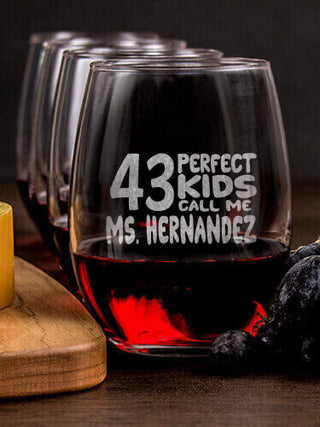 Perfect Kids : Cheese Board Wine Glass Gift Sets - Engraved