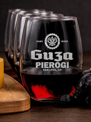 Pierogi : Cheese Board Wine Glass Gift Sets - Engraved