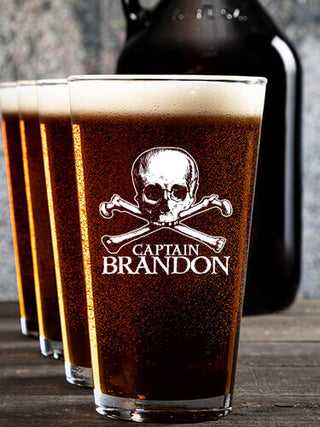 Pirate Captain : Growler Pint Glass Gift Sets - Color Printed