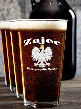 Polish Eagle : Growler Pint Glass Gift Sets - Color Printed