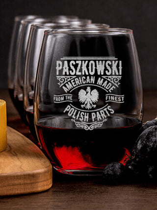 Polish Parts : Cheese Board Wine Glass Gift Sets - Engraved
