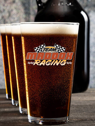 Racing Team : Growler Pint Glass Gift Sets - Color Printed