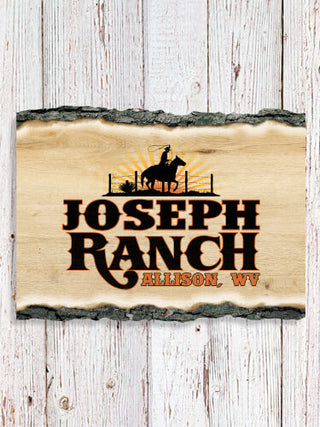 Ranch : Faux Sliced Log Plaque