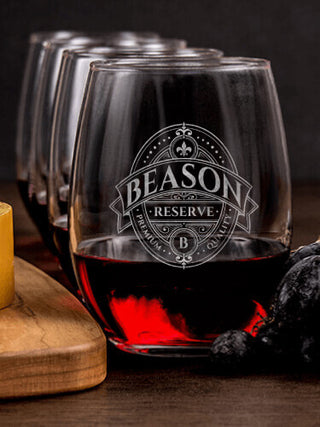 Reserve : Cheese Board Wine Glass Gift Sets - Engraved