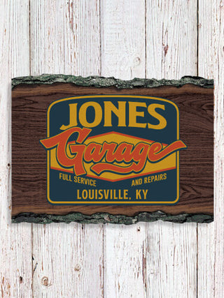 Retro Garage : Faux Sliced Log Plaque