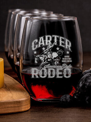 Rodeo : Cheese Board Wine Glass Gift Sets - Engraved