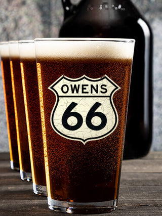 Route 66 : Growler Pint Glass Gift Sets - Color Printed
