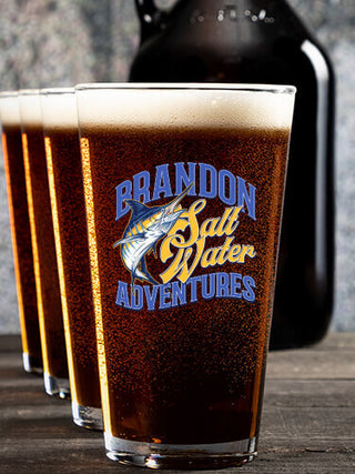 Salt Water Adventures : Growler Pint Glass Gift Sets - Color Printed