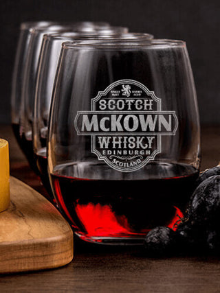 Scotch Whisky : Cheese Board Wine Glass Gift Sets - Engraved